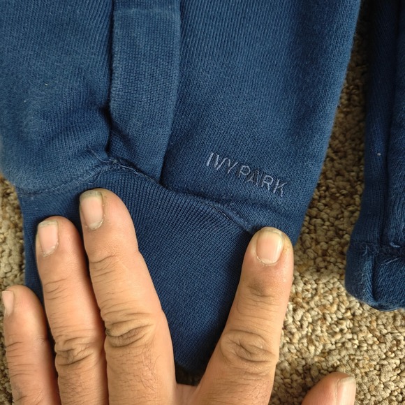 Adidas x Ivy Park Women's S Blue Cropped Hoodie Sweatshirt Heavyweight Beyonce - Picture 7 of 10